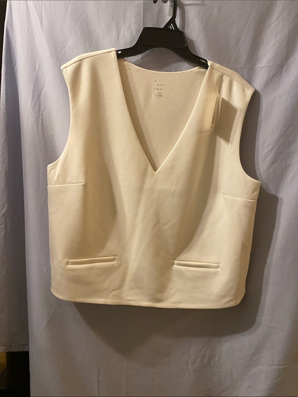 a new day Cream V-Neck Sleeveless Shell Top